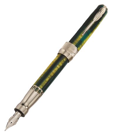 Pineider Arco Bysantium Fountain Pen Lemon/Grass Broad